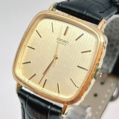 Seiko Chariot Square Gold Watch 1987 NTT Commemorative Model
