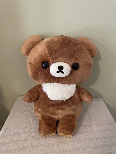 San-X Rilakkuma Plush Large 16" Teddy Original Series Chairoikoguma Brown Bear - Picture 1 of 6