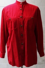 Jax Country Canada sz S (chest 46") Red Corduroy Long Sleeve Button Up Shirt