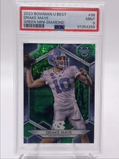 DRAKE MAYE 2023 BOWMAN UNIVERSITY'S BEST GREEN MINI DIAMOND /99 PSA 9 Q3403