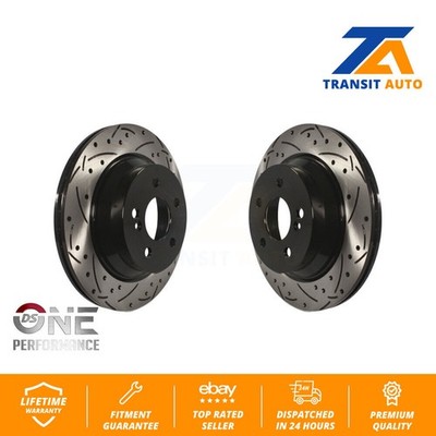 Rear Drill Slot Brake Rotors Pair For Mercedes-Benz GLK350 E350 GLK250 E400 E320