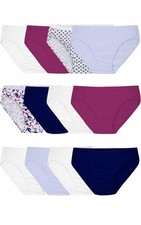 Fruit of the Loom Women's Eversoft Breathable Cotton Hi-Cut Underwear 12 Pk Sz 7