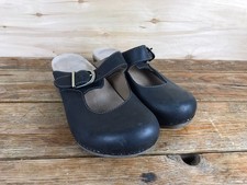 Dansko Martina Mule Black Oiled Leather Clogs Mary Jane Shoes Womens Size 36 5.5