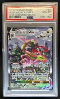 2021 Pokemon SWSH Evolving Skies Rayquaza VMAX #218/203 PSA 10