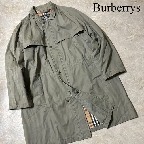 Cappotto Burberry Balmacaan cotone oliva da uomo taglia US M autentico