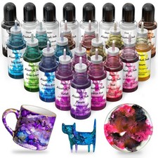 Alcohol Ink Set 24 Vibrant Colors Each 0.35oz , Paint Resin Dye