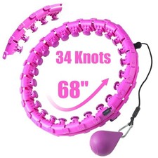 34 KNOTS WEIGHTED WORKOUT HOOP PLUS SIZE, SMART WAIST EXERCISE RING - PURPLE