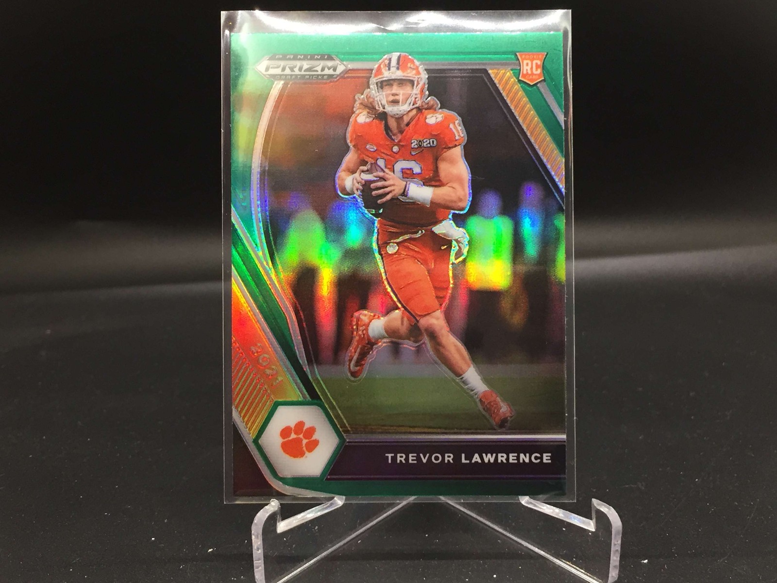 Trevor Lawrence 2021 Prizm Draft Green #106 Clemson Jaguars RC Rookie