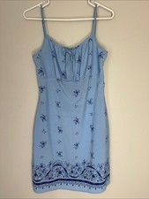 Light Blue Floral Sundress Vintage 90  s size 9/10 juniors