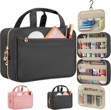 Travel Toiletry Bags, Portable Travel Bag with Hanging Hook for Women, Waterproo