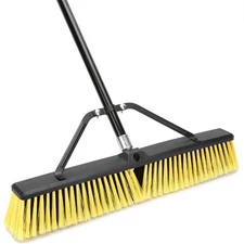 24 Inches Push Broom Outdoor Heavy Duty Broom with 63" Long Handle for Deck