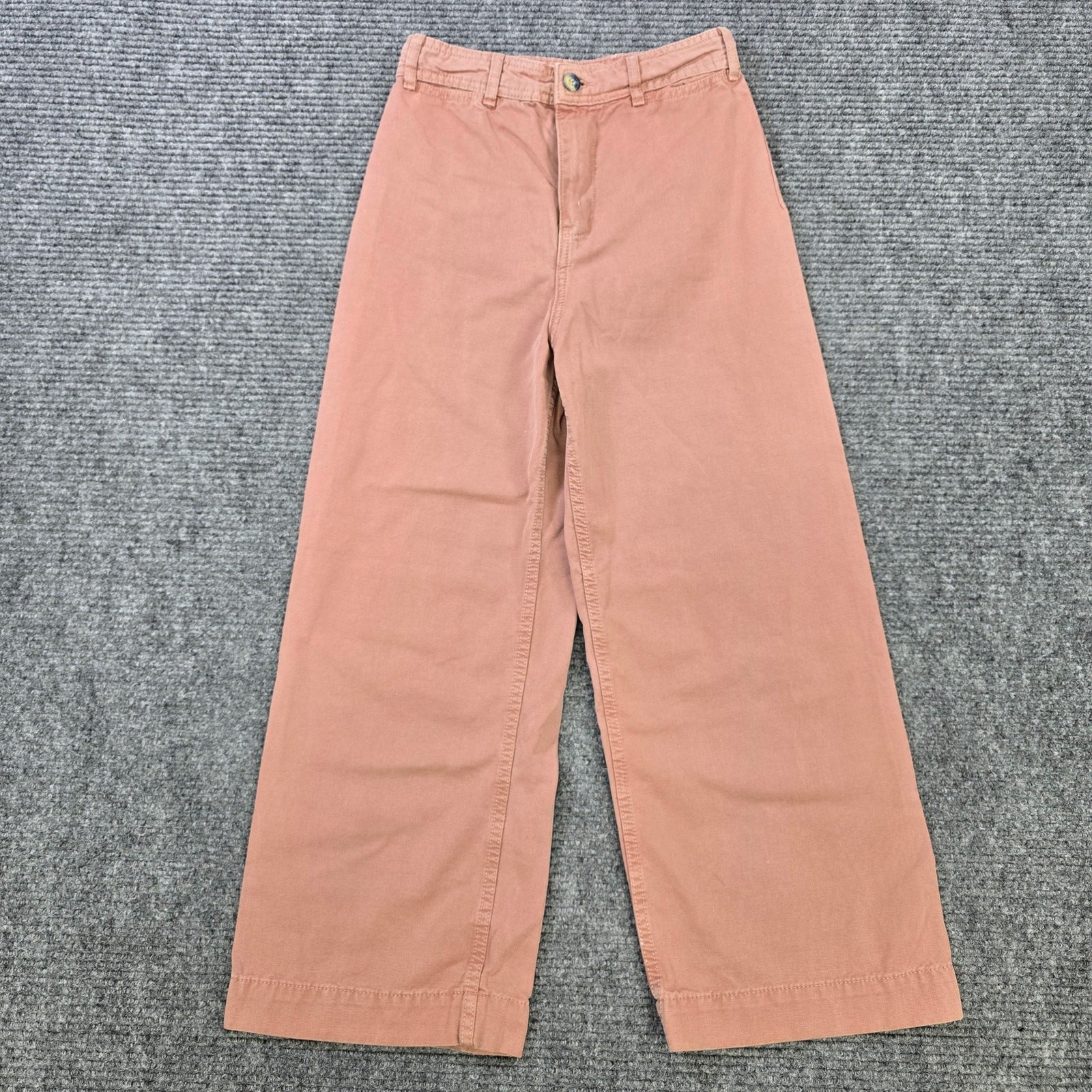Free People Pants Womens 26 Pink Wide Leg Cropped High Rise