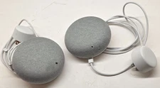 Google Home Mini HOA Smart Assistant Speaker Set Gray Top Orange Bottom