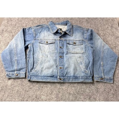 Arjun XL Mens Denim Jacket Blue Trucker Style Button Front Cotton