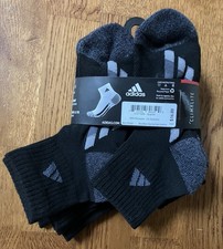 adidas Athletic Cushioned 6-Pack Quarter Sock- Black- Size 14C-4Y- New With Tags