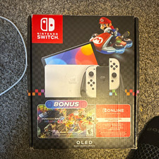 Nintendo Switch Mario Bundle(OLED Model) White Console with White Joy-Con