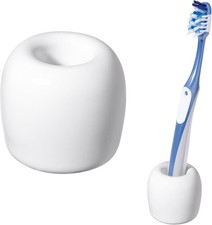 Urbanstrive Ceramic Toothbrush Holders for Bathrooms, Sleek Tooth Brush White