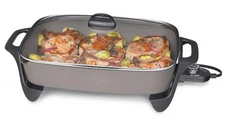 Presto 06860 16-Inch Electric Skillet Glass Cover 1500W Gray 