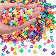 Shaped Plastic Pony Beads For Friendship Bracelet Jewelry Making Craft DIY