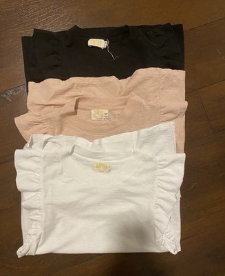 Nation Ltd small lot of 3 women s flutter sleeve shirts tee