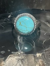 Southwestern Style Sterling Silver Howlite Ring Size 8