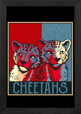 Retro Gepard Geschenk Männer gerahmtes Wandbild Poster Leinwanddruck Bild
