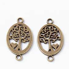 Clearance! 80PCS Antique Bronze Tone TREE of Life Filigree Charm Connectors LB35