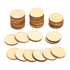50 Pcs 0.8 Inch Unfinished Wood Circles for Crafts, Wood Round Slices