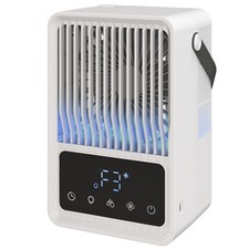 HOMCOM 4-in-1 Mini Air Cooler with 7 Colour RGB Light, Cooling Fan, Black