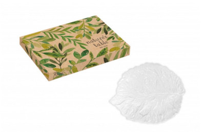 Rosanna Nature's Table Porcelain White Tray Leaf in a Gift Box NEW