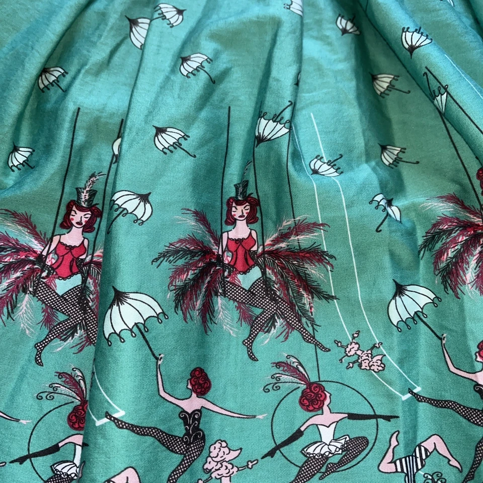 Lindy Bop Retro Casey Verde Circo Columpio Falda Con Pliegues. Mujer talla 6. Foto 4 de 4