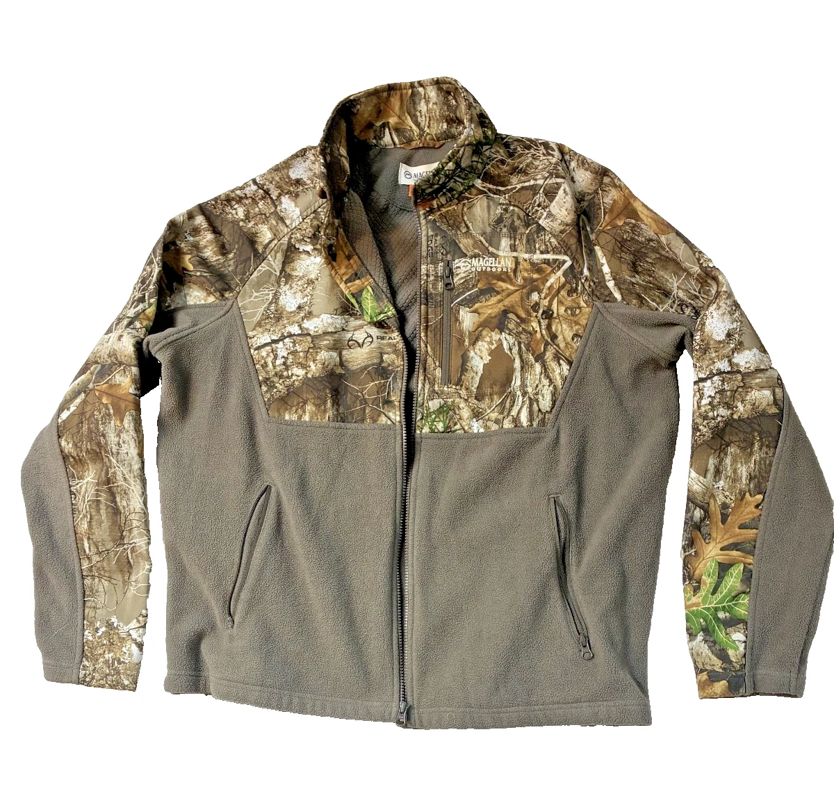 Magellan Camo Fleece Zippered Front & Pockets Size L