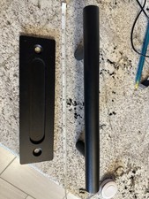 Heavy Duty 12 in. Black Powder Coated Finish Pull and Flush Barn Door Handle