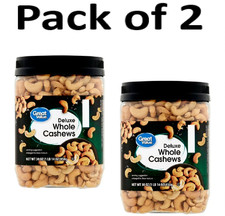 2 pk Great Value Deluxe Whole Cashews, 30 oz