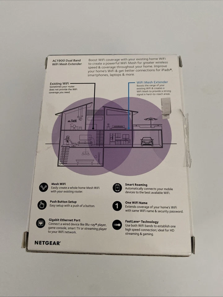 NETGEAR AC1900 Dual Band WiFi Mesh Extender - Boost Existing WiFi - Image 3 of 4