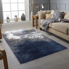 Navy Blue Grey Living Room Rugs Modern Small Extra Large Floor Carpets Mat Cheap