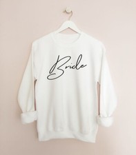 Bride White Fleece Sweatshirt - Weddings, Bridal Showers Bachelorette Parties
