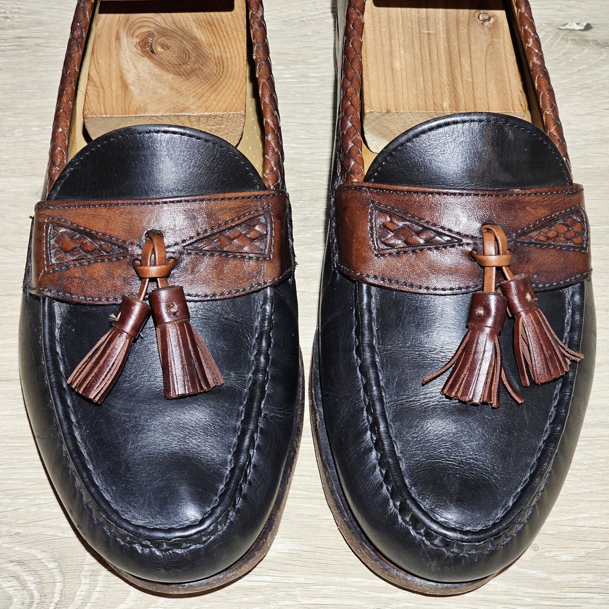 Allen Edmonds Shoes Maxfield Brown Mens 9.5 D Leather USA Tassel Loafers READ Allen Edmonds Maxfield Leather Tassel Loafers Men main image 2