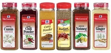 NEW-McCormick Seasoning: Chili Powder,Ground Nutmeg,Salt,Cumin, Curry,Italian
