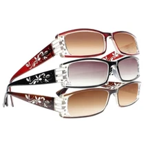 Computer Anti Reflective Tinted Lens Stylish Flowers Reading Glasses Sun Readers