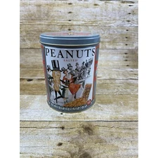 Vintage 1989 Planters Salted Peanuts Tin Can - Mr. Peanut Collectable 6.5×4.5