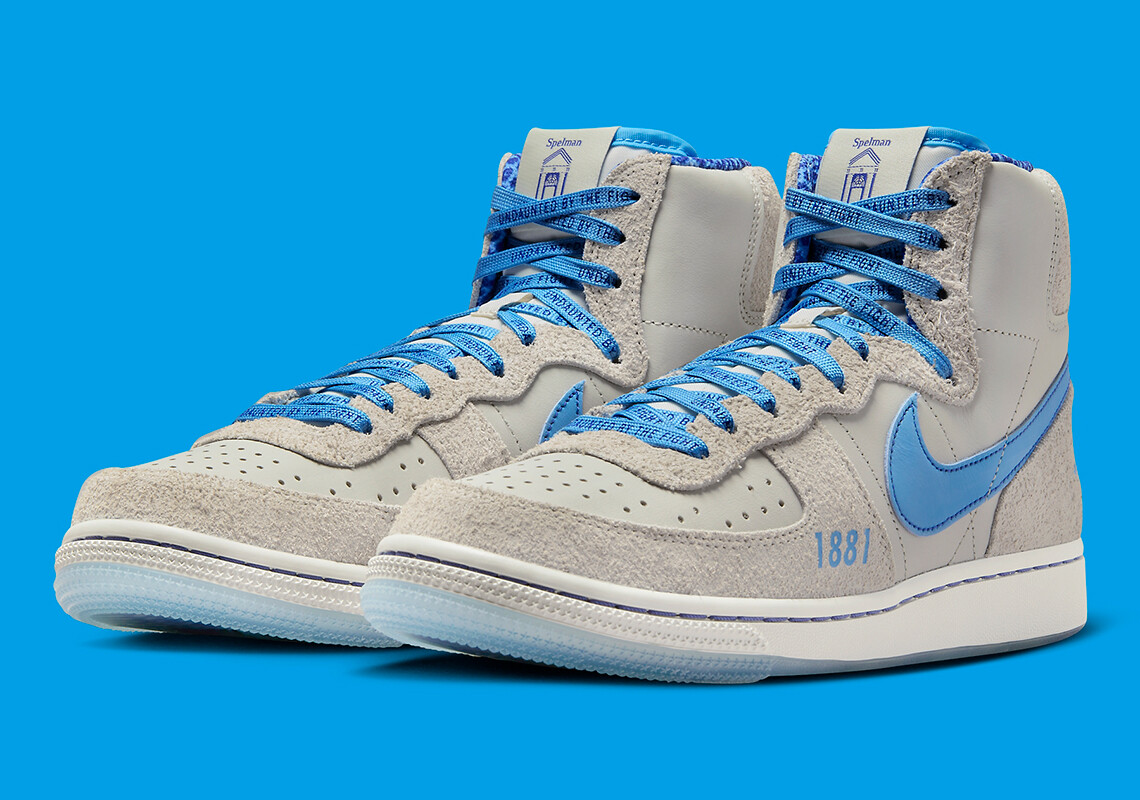 Nike Terminator High Retro Spelman Jaguars Grey Bone Blue Phantom Men\'s 9.5 Nike Terminator High Retro Spelman Jaguars Lt Bone Photo  main image 2