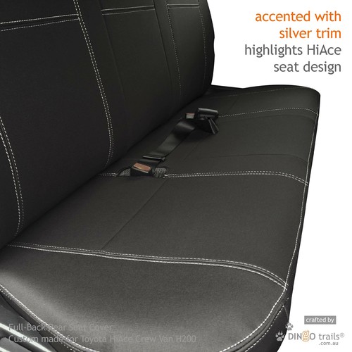 Fit Toyota HiAce H200 (Feb14-Apr19) Full-back REAR Premium Neoprene Seat Cover - Picture 3 of 10