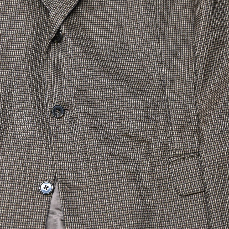 Abrigo deportivo Blazer Joseph Abboud 46R marrón a cuadros de lana para hombre Foto 3 de 4