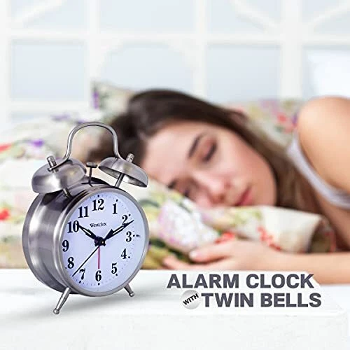 Loud Alarm Clock for Heavy Sleepers Classic Twin Bell Metal Case Backlight - Image 4 of 4