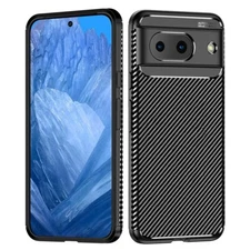 For Google Pixel 8a Case Slim Carbon Fiber Shockproof Heavy Duty Flexible Cover