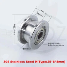 Stainless Steel Pulley Wheel With Bearing U H V Groove Roller Wheel Idler Pulley