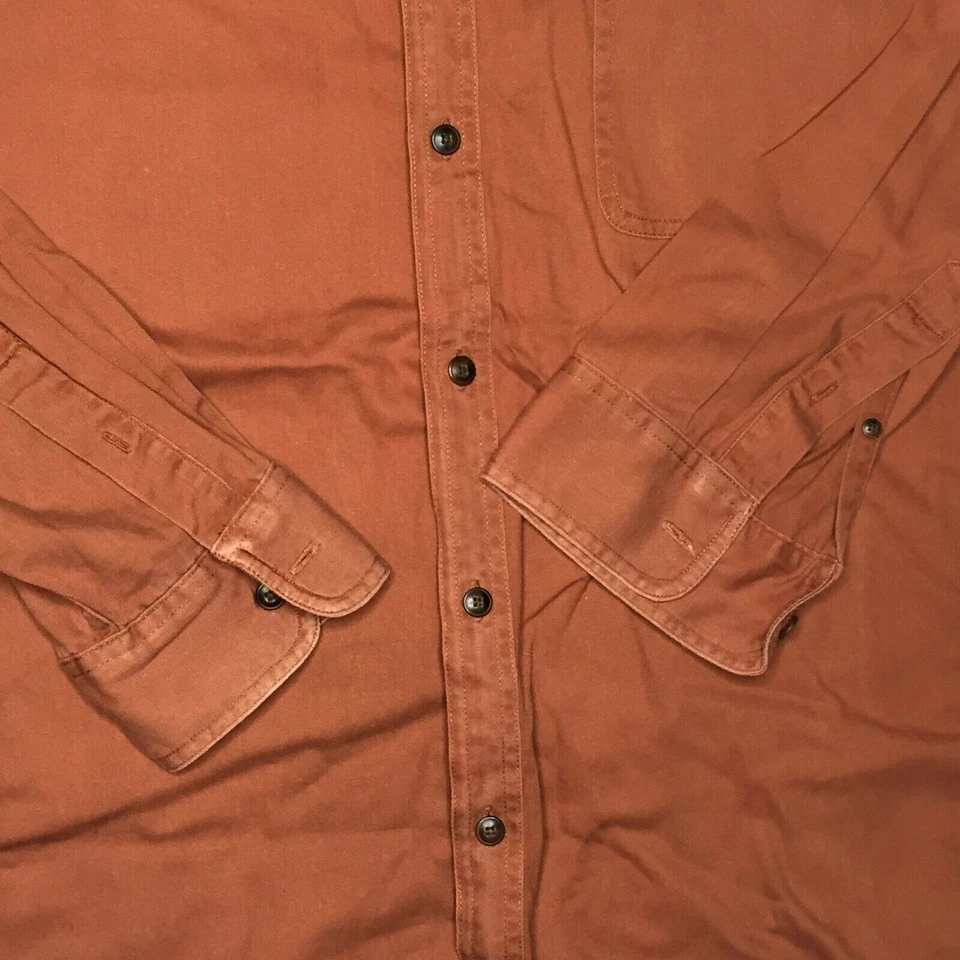 Charter Club Room Mens Button Up Long Sleeved Shirt Tomato Red Size XL - Image 2 of 4