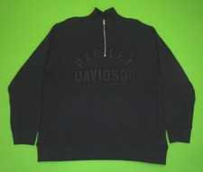 Harley Davidson Mens 1/4-Zip Mock Neck Pullover Bar Shield Sweatshirt - Sz S L