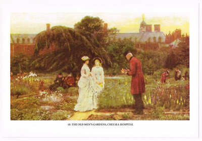 The Old Men's Gardens Chelsea Hospital 1985 Druck Bild 8,625'' x 5,25''